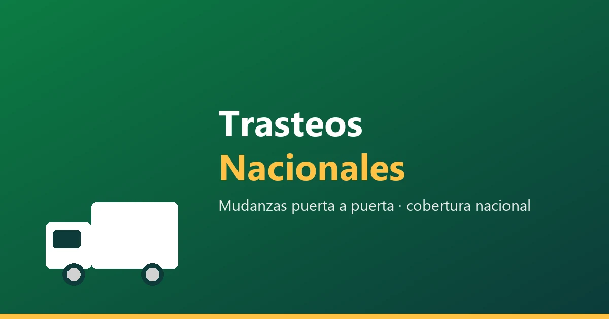 Trasteos Nacionales - mudanzas puerta a puerta con cobertura nacional en Colombia